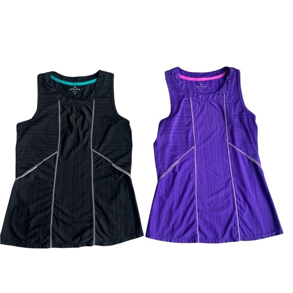 Athleta Bundle Women’s Run On Tank Top Reflective Fitness Running 2 Top Bundle - Picture 1 of 12